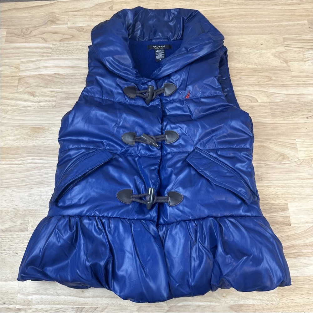 Nautica Girls Navy Quilted Fiber Fill Performance Puffer Vest Size 8